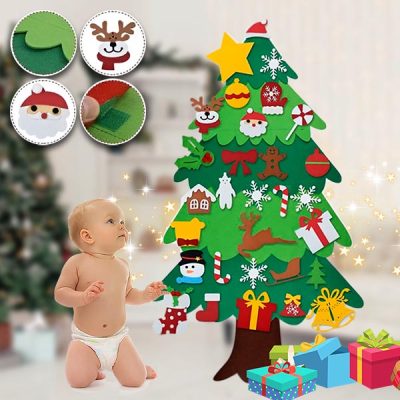 Filz-Weihnachtsbaum mit Ornamenten | FELTPINETREE
