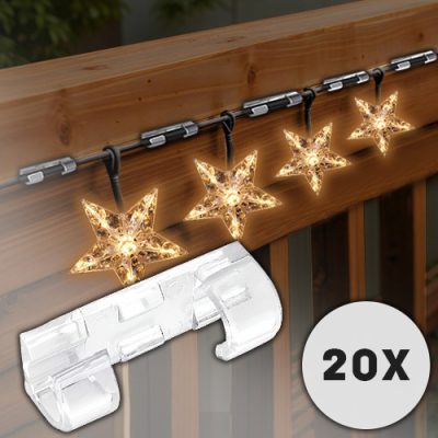 20x selbstklebende Clips zur Befestigung von Lichtern | CORDCLIP