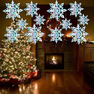 3D-Schneeflocken-Girlanden-Dekor (6 Stück) | HOLOFLAKE
