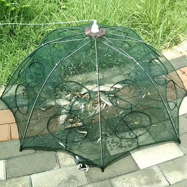 Faltbares Fischernetz Mit Seil - Perfekt Für Angler An See, Bach & Küste