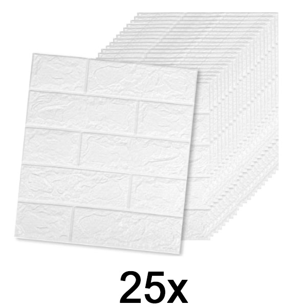5x (5 Stück) Selbstklebende Backsteintapete mit 3D-Muster | BRICKSBY