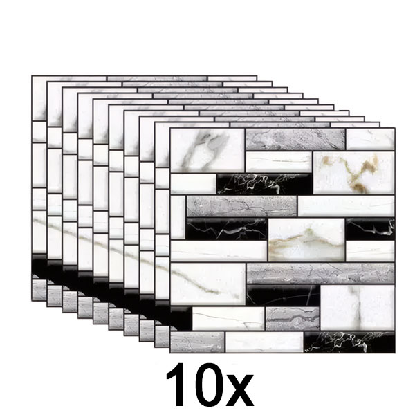 1x 3D-Wandaufkleber mit Marmoroptik (10 Stück) | MARBLEBLOCKS