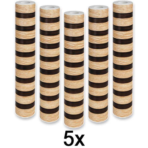 5x Eleganter Wandaufkleber mit Holzeffekt | LINEWALL