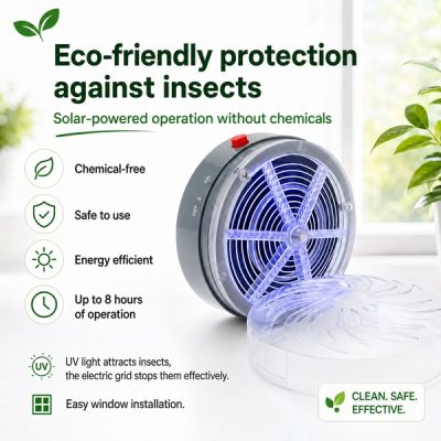 Solar-Fenster-Insektenvernichter - UV-Licht, 8h Laufzeit | BUZZORA